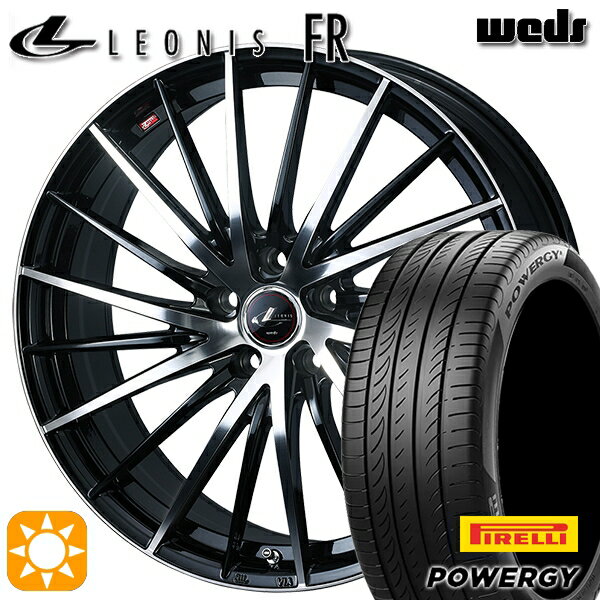 【取付対象】215/45R18 93W XL ピレリ パワジー Weds レオニス FR PBMC (パールブラック ミラーカット) 18インチ 7.0J 5H114.3 サマータイヤホイールセット