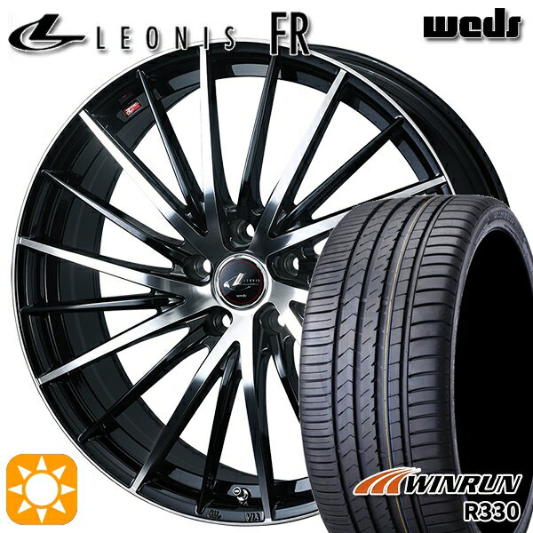 【最大2,000円OFFクーポン】225/40R19 93W XL ウィンラン R330 Weds レオニス FR PBMC (パールブラック ミラーカット) 19インチ 7.5J 5H114.3 サマータイヤホイールセット