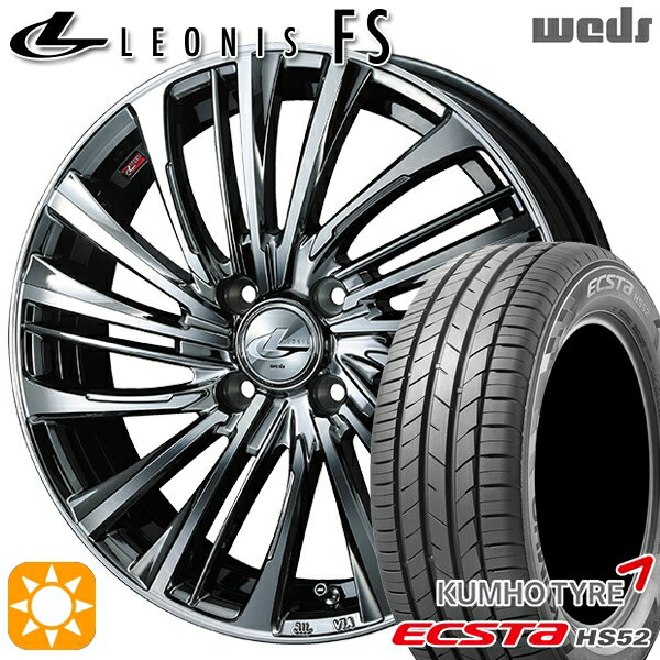 【取付対象】195/45R16 84V XL クムホ エクスタ HS52 Weds レオニス FS BMCMC (ブラックメタルコート/ミラーカット) 16インチ 6.0J 4H100 サマータイヤホイールセット