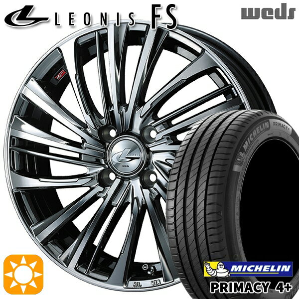 【取付対象】アクア ヤリス 195/50R16 88V XL ミシュラン プライマシー4プラス Weds レオニス FS BMCMC (ブラックメタルコート/ミラーカット) 16インチ 6.0J 4H100 サマータイヤホイールセット