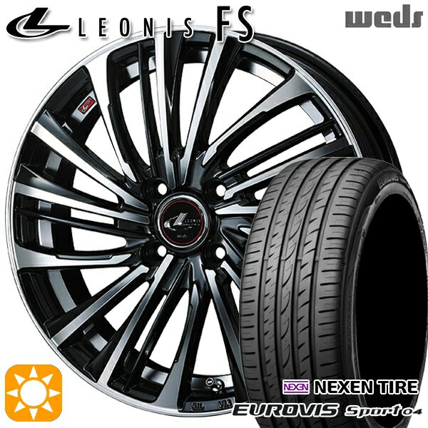 【取付対象】165/60R14 75H ロードストーン ユーロビズ Sport 04 Weds レオニス FS PBMC (パールブラック/ミラーカット) 14インチ 4.5J 4H100 サマータイヤホイールセット