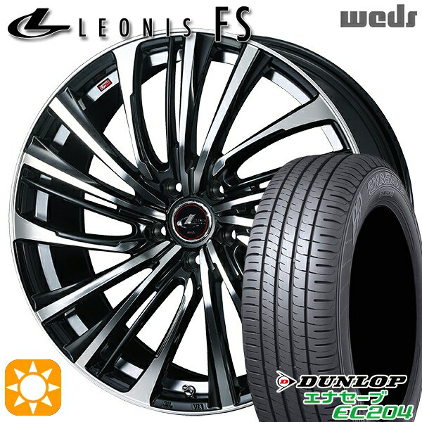 【取付対象】ヴェゼル オデッセイ 215/60R16 95H ダンロップ エナセーブ EC204 Weds レオニス FS PBMC (パールブラック/ミラーカット) 16インチ 6.5J 5H114.3 サマータイヤホイールセット