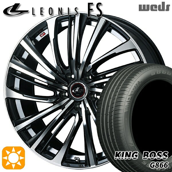 【取付対象】205/50R17 93W XL キングボス G866 Weds レオニス FS PBMC (パールブラック/ミラーカット) 17インチ 7.0J 5H114.3 サマータイヤホイールセット