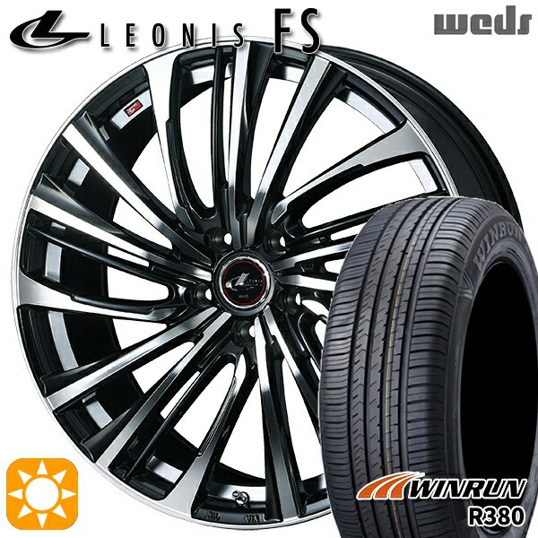 【取付対象】マツダ6 エクストレイル 225/60R18 104V XL ウィンラン R380 Weds レオニス FS PBMC (パールブラック/ミラーカット) 18インチ 7.0J 5H114.3 サマータイヤホイールセット
