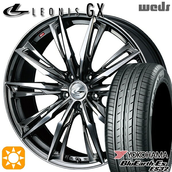 【取付対象】205/50R17 89V ヨコハマ ブルーアース ES32 Weds レオニス GX BMCMC (ブラックメタルコート/ミラーカット) 17インチ 7.0J 5H114.3 サマータイヤホイールセット