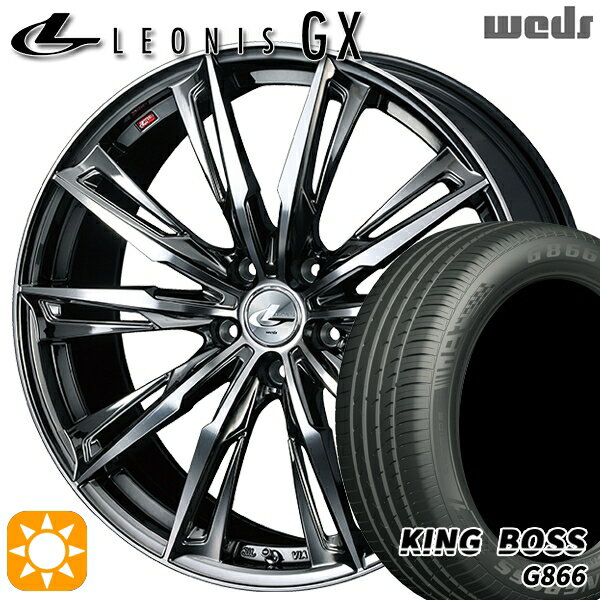 【取付対象】215/55R17 98W XL キングボス G866 Weds レオニス GX BMCMC (ブラックメタルコート/ミラーカット) 17インチ 7.0J 5H100 サマータイヤホイールセット