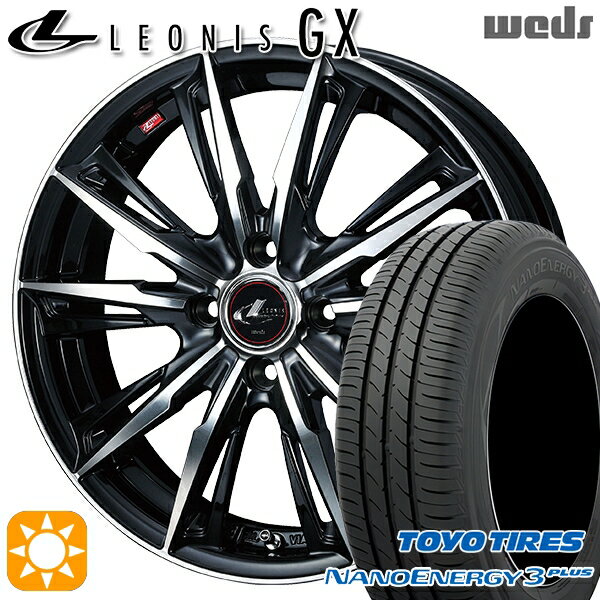 【取付対象】フィット デミオ 175/65R14 82S トーヨー ナノエナジー3プラス Weds レオニス GX PBMC (パールブラック/ミラーカット) 14インチ 5.5J 4H100 サマータイヤホイールセット