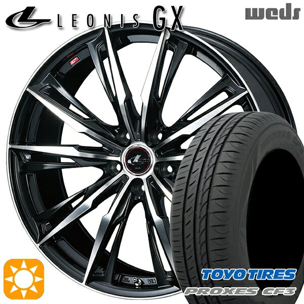 【最大2,000円OFFクーポン】アクセラ アテンザ 215/45R18 93W XL トーヨー プロクセス CF3 Weds レオニス GX PBMC (パールブラック/ミラーカット) 18インチ 7.0J 5H114.3 サマータイヤホイールセット