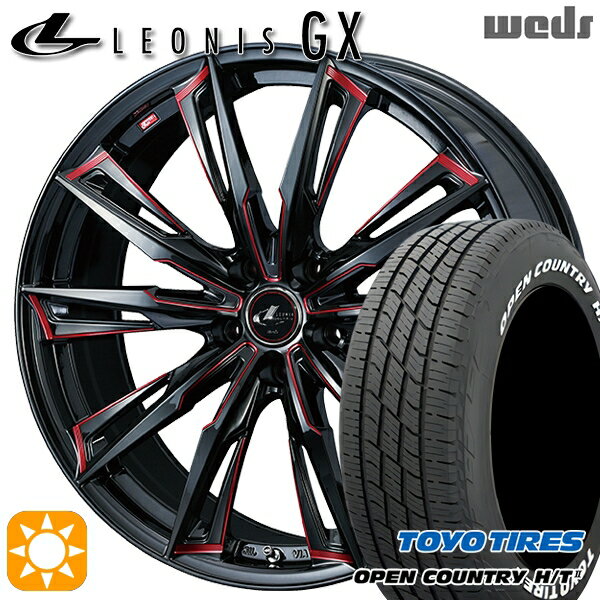 【取付対象】225/60R18 100H トーヨー オープンカントリー H/T2 WL Weds レオニス GX BK/SC[RED] (ブラック/SCマシニング[レッド]) 18インチ 7.0J 5H114.3 サマータイヤホイールセット
