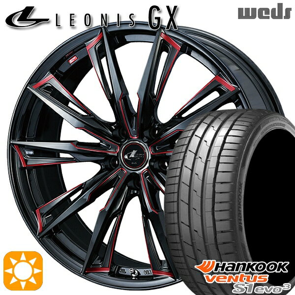【取付対象】セレナ 215/40R18 89Y XL ハンコック veNtus S1 evo3 K127 Weds レオニス GX BK/SC[RED] (ブラック/SCマシニング[レッド]) 18インチ 7.0J 5H114.3 サマータイヤホイールセット
