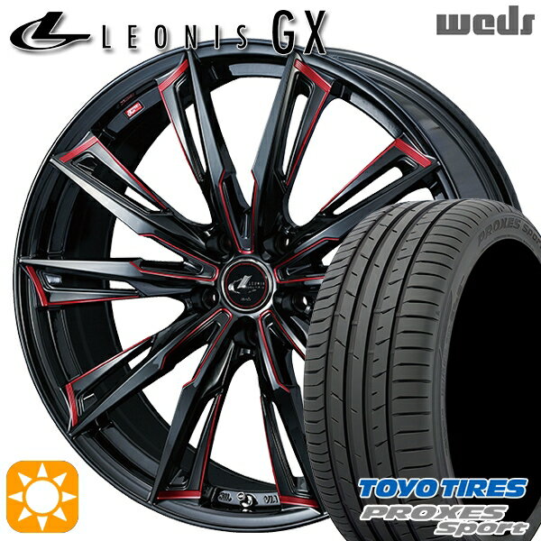 【取付対象】225/35R19 (88Y) トーヨー プロクセススポーツ Weds レオニス GX BK/SC[RED] (ブラック/SCマシニング[レッド]) 19インチ 7.5J 5H114.3 サマータイヤホイールセット