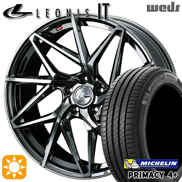 【取付対象】アイシス ノア 215/45R17 91W XL ミシュラン プライマシー4プラス Weds レオニス IT BMCMC (ブラックメタルコート/ミラーカット) 17インチ 7.0J 5H114.3 サマータイヤホイールセット
