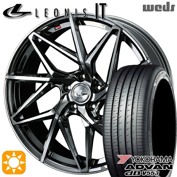 【取付対象】アクセラ アテンザ 215/45R18 93W XL ヨコハマ アドバンデシベル V553 Weds レオニス IT BMCMC (ブラックメタルコート/ミラーカット) 18インチ 7.0J 5H114.3 サマータイヤホイールセット