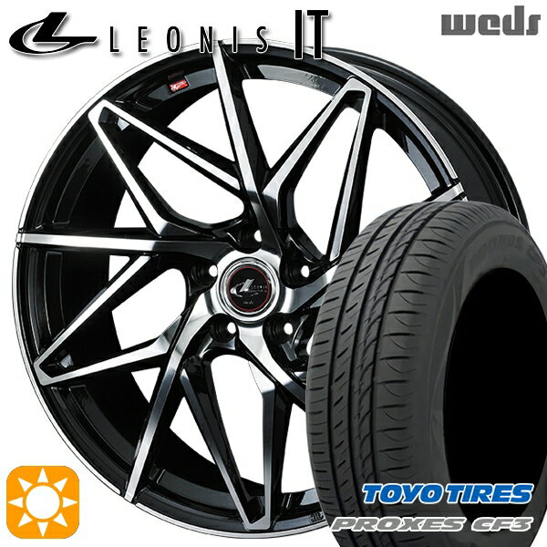【取付対象】エスクァイア セレナ 195/65R15 91H トーヨー プロクセス CF3 Weds レオニス IT PBMC (パールブラック/ミラーカット) 15インチ 6.0J 5H114.3 サマータイヤホイールセット