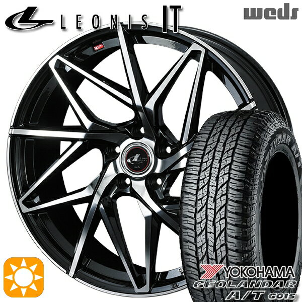 【取付対象】ヴェゼル オデッセイ 215/60R16 95H ヨコハマ ジオランダーA/T G015 Weds レオニス IT PBMC (パールブラック/ミラーカット) 16インチ 6.5J 5H114.3 サマータイヤホイールセット