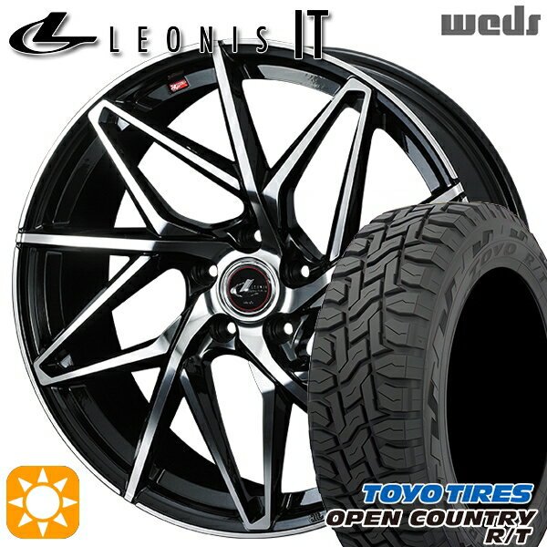 【取付対象】エクストレイル フォレスター 225/60R17 99Q トーヨー オープンカントリー R/T Weds レオニス IT PBMC (パールブラック/ミラーカット) 17インチ 7.0J 5H114.3 サマータイヤホイールセット