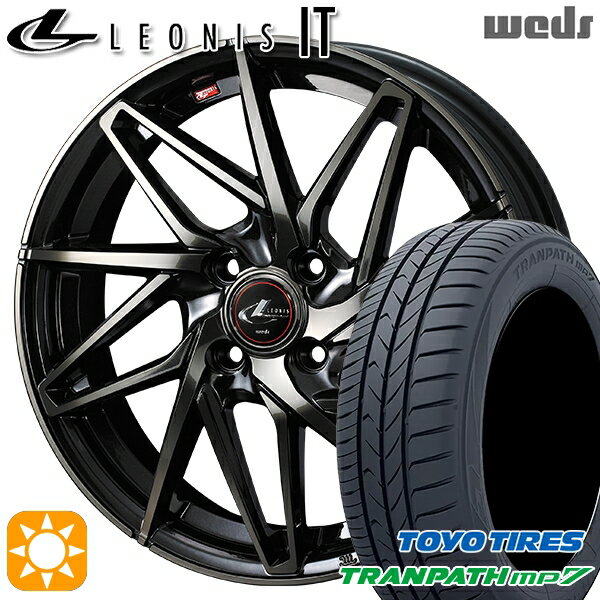 【取付対象】205/60R16 96H XL トーヨー トランパス mp7 Weds レオニス IT PBMC/TI (パールブラック ミラーカット/チタントップ) 16インチ 6.0J 4H100 サマータイヤホイールセット