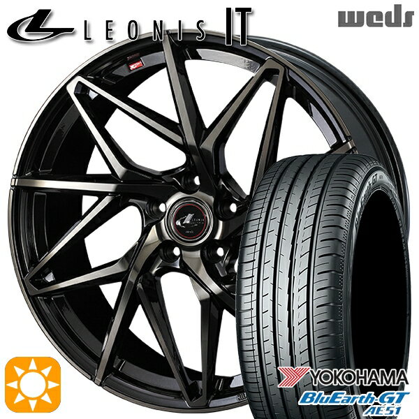 【取付対象】205/65R15 94H ヨコハマ ブルーアースGT AE51 Weds レオニス IT PBMC/TI (パールブラック ミラーカット/チタントップ) 15インチ 6.0J 5H114.3 サマータイヤホイールセット