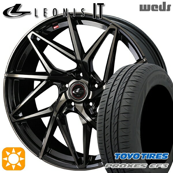 【取付対象】アクセラ アテンザ 215/45R18 93W XL トーヨー プロクセス CF3 Weds レオニス IT PBMC/TI (パールブラック ミラーカット/チタントップ) 18インチ 7.0J 5H114.3 サマータイヤホイールセット