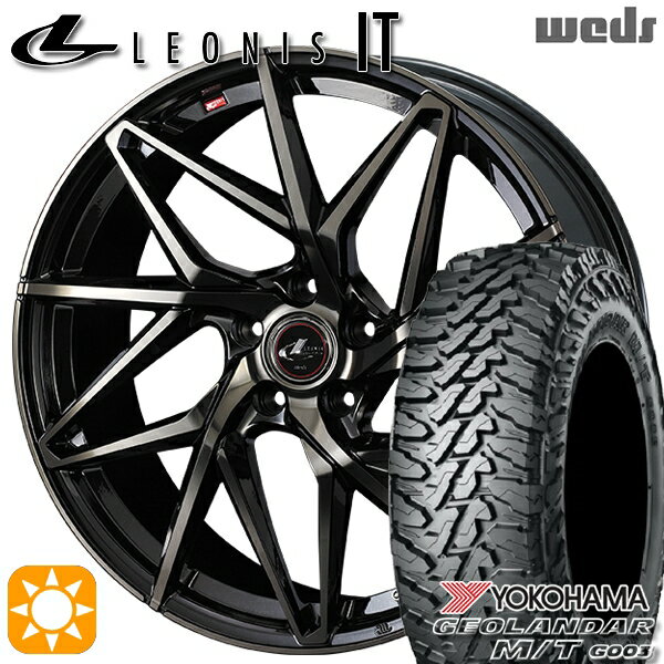 【取付対象】225/70R16 103S ヨコハマ ジオランダーM/T G003 Weds レオニス IT PBMC/TI (パールブラック ミラーカット/チタントップ) 16インチ 6.5J 5H114.3 サマータイヤホイールセット