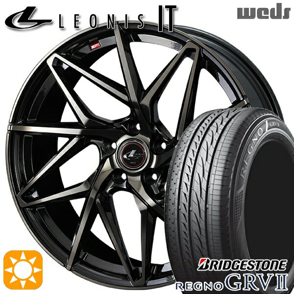 【取付対象】195/65R15 91H ブリヂストン レグノ GRV2 Weds レオニス IT PBMC/TI (パールブラック ミラーカット/チタントップ) 15インチ 6.0J 5H114.3 サマータイヤホイールセット