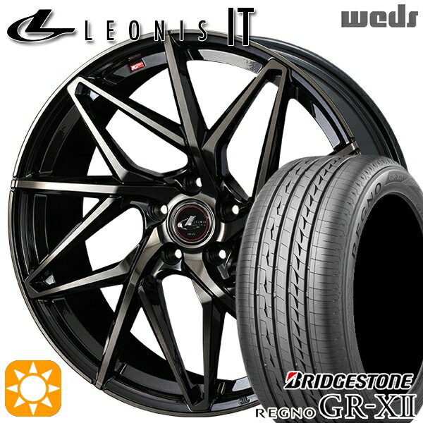 【取付対象】195/65R15 91H ブリヂストン レグノ GRX2 Weds レオニス IT PBMC/TI (パールブラック ミラーカット/チタントップ) 15インチ 6.0J 5H114.3 サマータイヤホイールセット