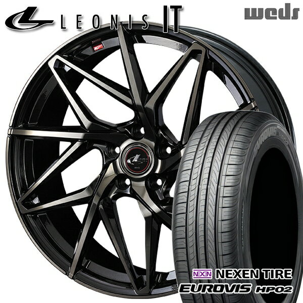 【取付対象】195/65R15 ネクセン ロードストーン ユーロビズ HP02 Weds レオニス IT PBMC/TI (パールブラック ミラーカット/チタントップ) 15インチ 6.0J 5H114.3 サマータイヤホイールセット