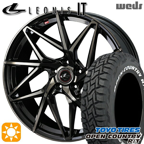 【取付対象】215/65R16C 109/107Q トーヨー オープンカントリー R/T ホワイトレター Weds レオニス IT PBMC/TI (パールブラック ミラーカット/チタントップ) 16インチ 6.5J 5H114.3 サマータイヤホイールセット