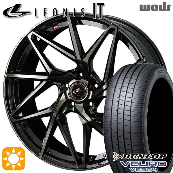 【取付対象】225/40R19 93W XL ダンロップ ビューロ VE304 Weds レオニス IT PBMC/TI (パールブラック ミラーカット/チタントップ) 19インチ 8.0J 5H114.3 サマータイヤホイールセット