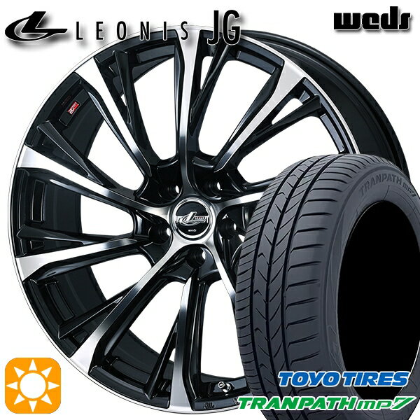 【取付対象】エスティマ ヤリスクロス 215/60R16 95H トーヨー トランパス mp7 Weds ウェッズ レオニス JG PBMC 16インチ 6.5J 5H114.3 サマータイヤホイールセット