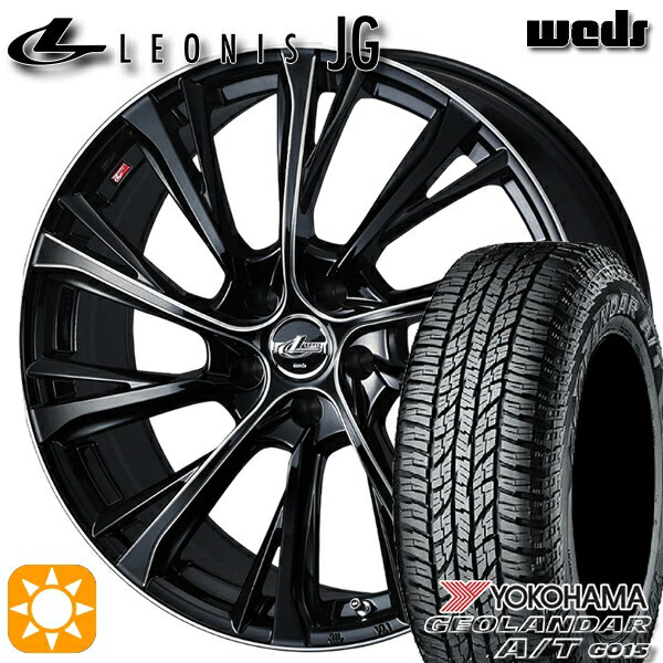 【取付対象】エスティマ ヤリスクロス 215/60R16 95H ヨコハマ ジオランダーA/T G015 Weds ウェッズ レオニス JG BK/SC 16インチ 6.5J 5H114.3 サマータイヤホイールセット