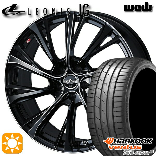 【取付対象】C-HR カローラクロス 225/45R19 96Y XL ハンコック veNtus S1 evo3 K127 Weds ウェッズ レオニス JG BK/SC 19インチ 8.0J 5H114.3 サマータイヤホイールセット