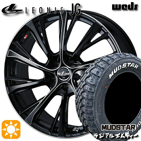 【取付対象】215/65R16 109/107R マッドスター ラジアル M/T ホワイトレター Weds ウェッズ レオニス JG BK/SC 16インチ 6.5J 5H114.3 サマータイヤホイールセット