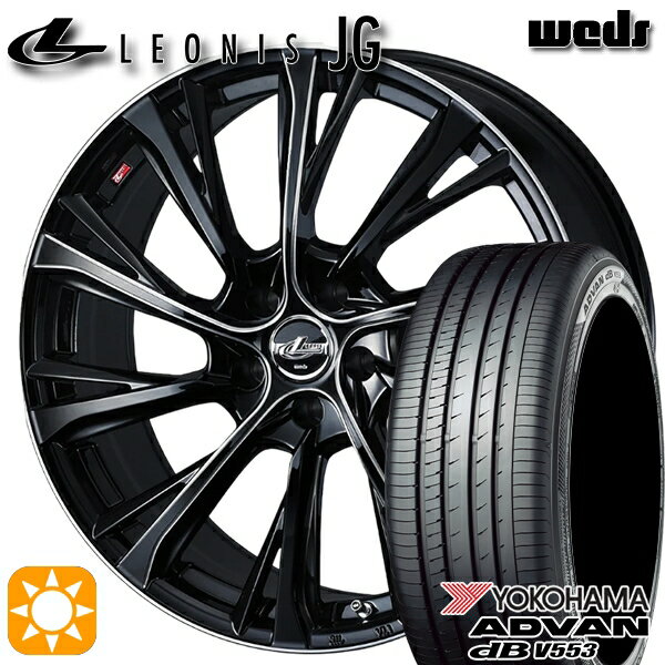 【取付対象】225/55R19 103V XL ヨコハマ アドバンデシベル V553 Weds ウェッズ レオニス JG BK/SC 19インチ 8.0J 5H114.3 サマータイヤホイールセット