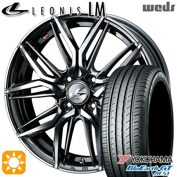 【取付対象】195/45R16 84V XL ヨコハマ ブルーアースGT AE51 Weds レオニス LM BMCMC (ブラックメタルコート/ミラーカット) 16インチ 6.0J 4H100 サマータイヤホイールセット