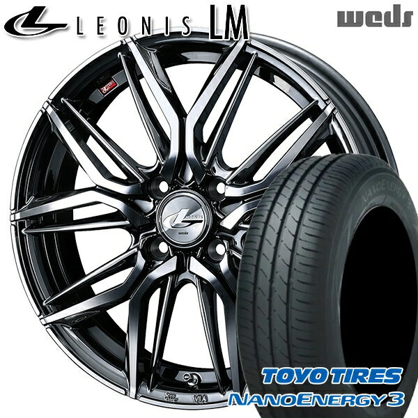 【取付対象】エブリィワゴン 165/60R14 75H トーヨー ナノエナジー3 Weds レオニス LM BMCMC (ブラックメタルコート/ミラーカット) 14インチ 4.5J 4H100 サマータイヤホイールセット