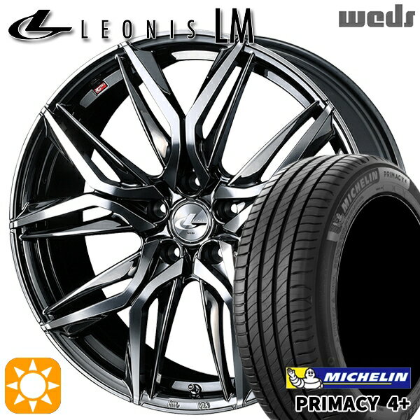 【取付対象】アイシス ノア 215/45R17 91W XL ミシュラン プライマシー4プラス Weds レオニス LM BMCMC (ブラックメタルコート/ミラーカット) 17インチ 7.0J 5H114.3 サマータイヤホイールセット