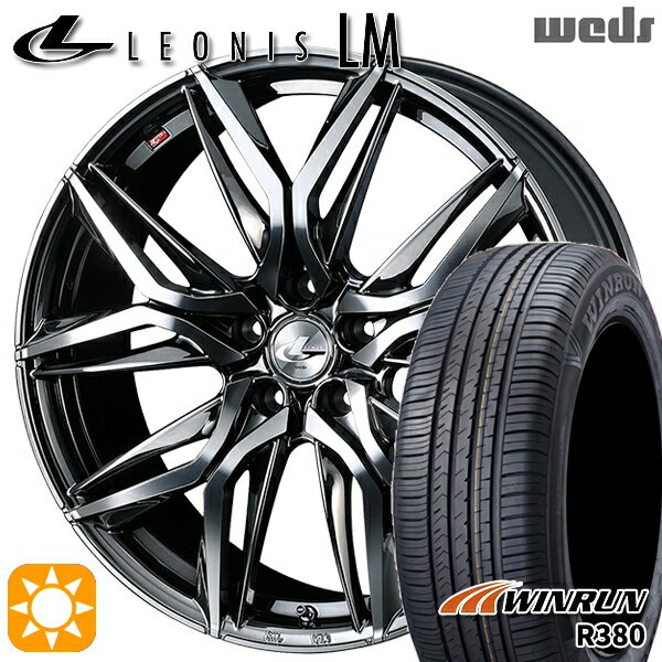 【取付対象】C-HR カローラクロス 215/60R17 96V ウィンラン R380 Weds レオニス LM BMCMC (ブラックメタルコート/ミラーカット) 17インチ 7.0J 5H114.3 サマータイヤホイールセット