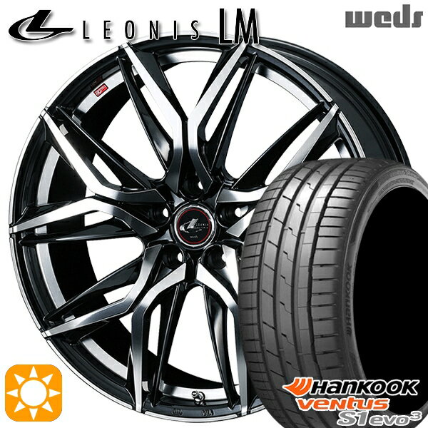 【取付対象】セレナ 215/40R18 89Y XL ハンコック veNtus S1 evo3 K127 Weds レオニス LM PBMC (パールブラック/ミラーカット) 18インチ 7.0J 5H114.3 サマータイヤホイールセット