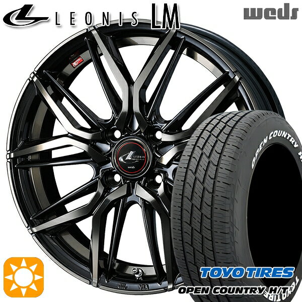 【取付対象】フィット アクア 185/60R15 84H トーヨー オープンカントリー H/T2 WL Weds レオニス LM PBMC/TI (パールブラック ミラーカット/チタントップ) 15インチ 5.5J 4H100 サマータイヤホイールセット