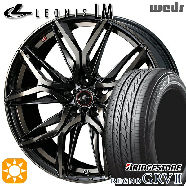 【取付対象】195/65R15 91H ブリヂストン レグノ GRV2 Weds レオニス LM PBMC/TI (パールブラック ミラーカット/チタントップ) 15インチ 6.0J 5H114.3 サマータイヤホイールセット