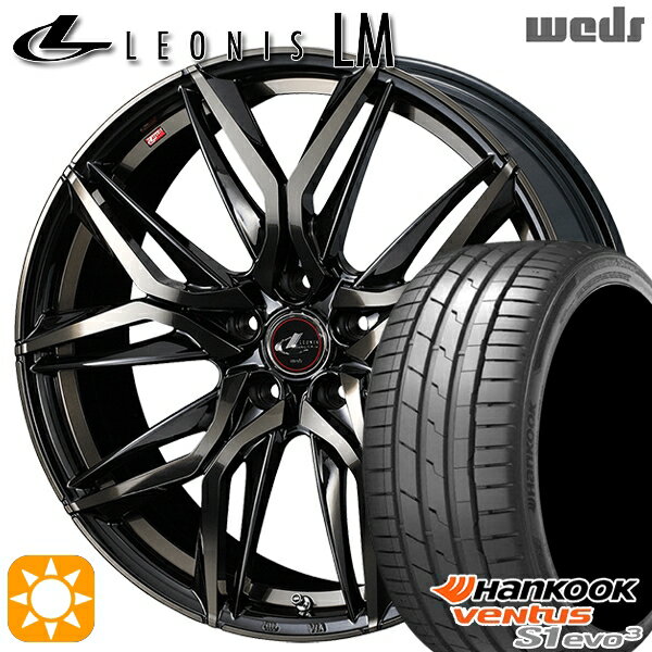 【取付対象】225/40R18 92Y XL ハンコック veNtus S1 evo3 K127 Weds レオニス LM PBMC/TI (パールブラック ミラーカット/チタントップ) 18インチ 7.0J 5H114.3 サマータイヤホイールセット