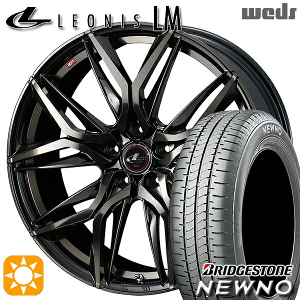 【取付対象】225/55R17 97V ブリヂストン ニューノ Weds レオニス LM PBMC/TI (パールブラック ミラーカット/チタントップ) 17インチ 7.0J 5H114.3 サマータイヤホイールセット