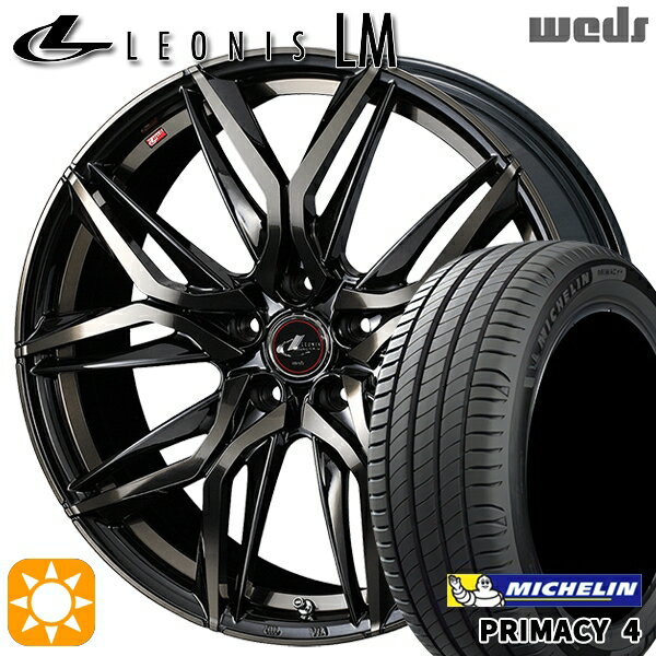 【取付対象】リーフ ノア 205/55R16 91W ミシュラン プライマシー4 Weds レオニス LM PBMC/TI (パールブラック ミラーカット/チタントップ) 16インチ 6.5J 5H114.3 サマータイヤホイールセット