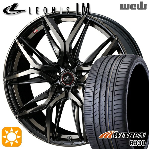 【最大2,000円OFFクーポン】225/35R20 93W XL ウィンラン R330 Weds レオニス LM PBMC/TI (パールブラック ミラーカット/チタントップ) 20インチ 8.5J 5H114.3 サマータイヤホイールセット