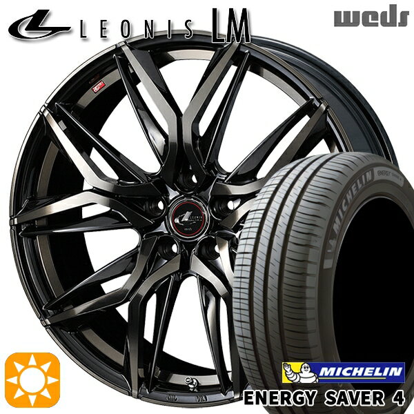 【取付対象】205/65R15 99H XL ミシュラン エナジーセイバー4 Weds レオニス LM PBMC/TI (パールブラック ミラーカット/チタントップ) 15インチ 6.0J 5H114.3 サマータイヤホイールセット