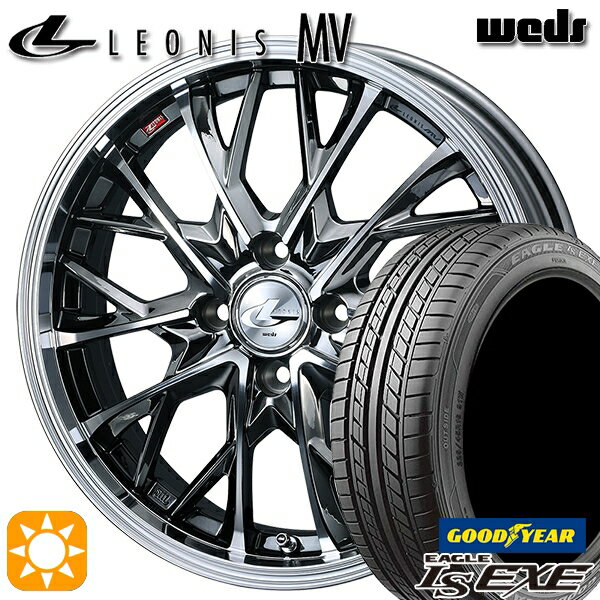 【取付対象】195/45R16 84W XL グッドイヤー イーグル LSEXE Weds レオニス MV BMCMC (ブラックメタルコート ミラーカット) 16インチ 6.0J 4H100 サマータイヤホイールセット