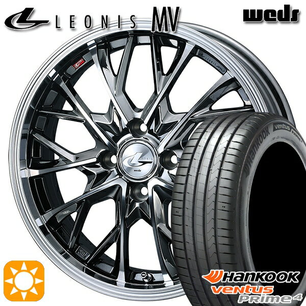 【取付対象】185/55R16 83H ハンコック veNtus PRime4 K135 Weds レオニス MV BMCMC (ブラックメタルコート ミラーカット) 16インチ 6.0J 4H100 サマータイヤホイールセット