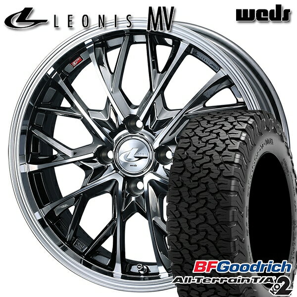 【最大2,000円OFFクーポン】215/65R16 103/100S RBL BFグッドリッチ オールテレーン T/A KO2 Weds レオニス MV BMCMC (ブラックメタルコート ミラーカット) 16インチ 6.0J 4H100 サマータイヤホイールセット