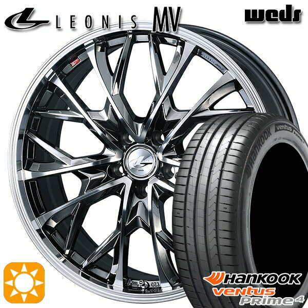【取付対象】215/50R17 95W XL ハンコック veNtus PRime4 K135 Weds レオニス MV BMCMC (ブラックメタルコート ミラーカット) 17インチ 7.0J 5H114.3 サマータイヤホイールセット